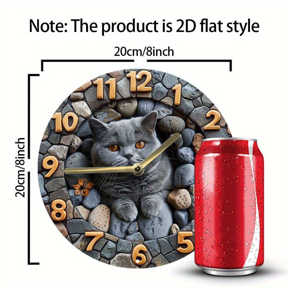British Shorthair Cat Silent Wall Clock - Montero Milan