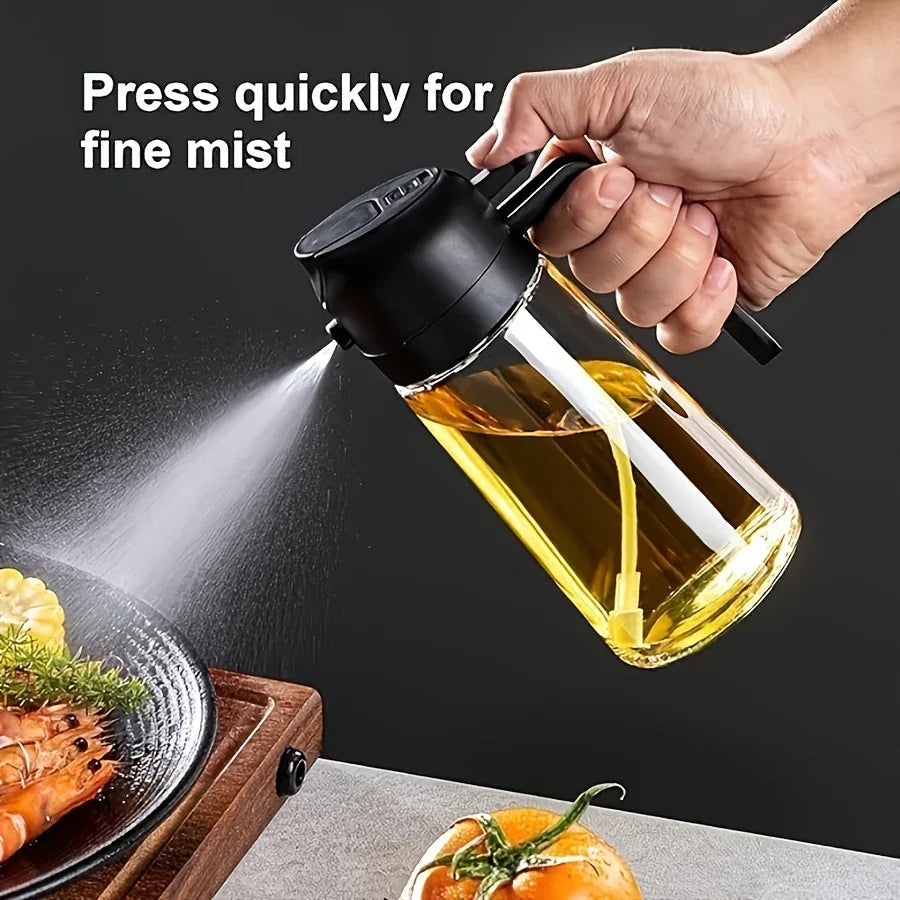 Montero Milan 1 Portable Olive Oil Sprayer and Pourer | 470ML Plastic Kitchen Oil Bottle for Cooking, BBQ, Air Fryers, Baking, Salads