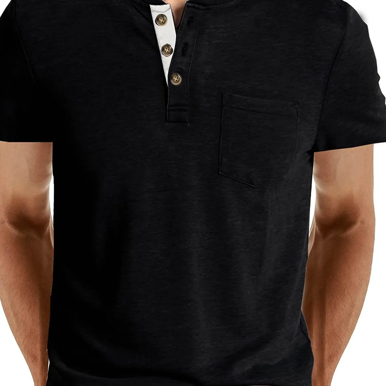 Men's Classic Cotton Blend Henley Tee - Montero Milan