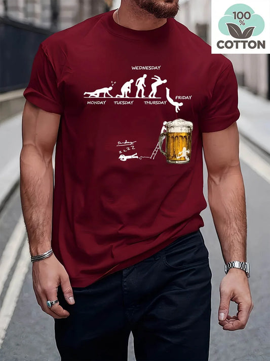 Men's Weekday Graphic Cotton T-Shirt - Montero Milan