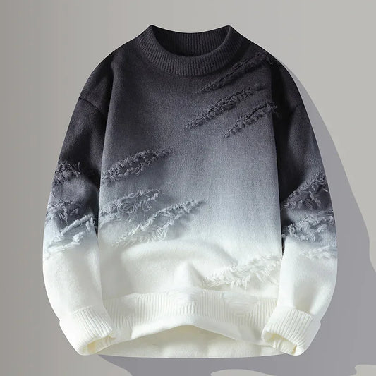 Men’s Distressed Gradient Sweater