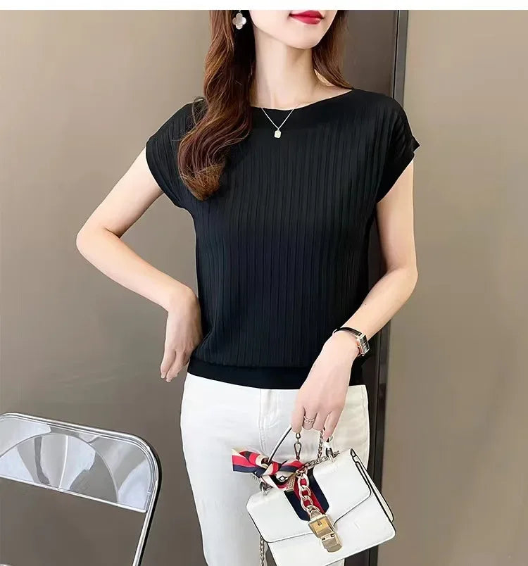 Blusas Mujer De Moda 2025Verano Short Sleeve Knitted Tops Sweater Women Pullovers Sweaters For Women Woman Sweaters Blusa