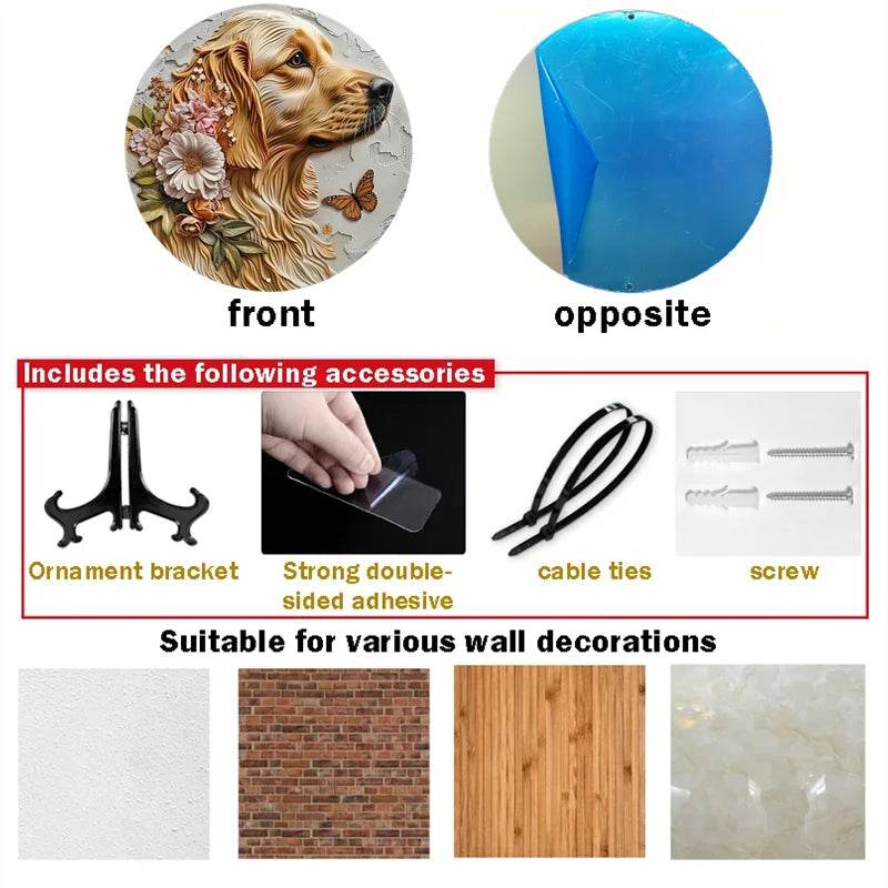 Golden Retriever Flat 3D Ornament - Montero Milan