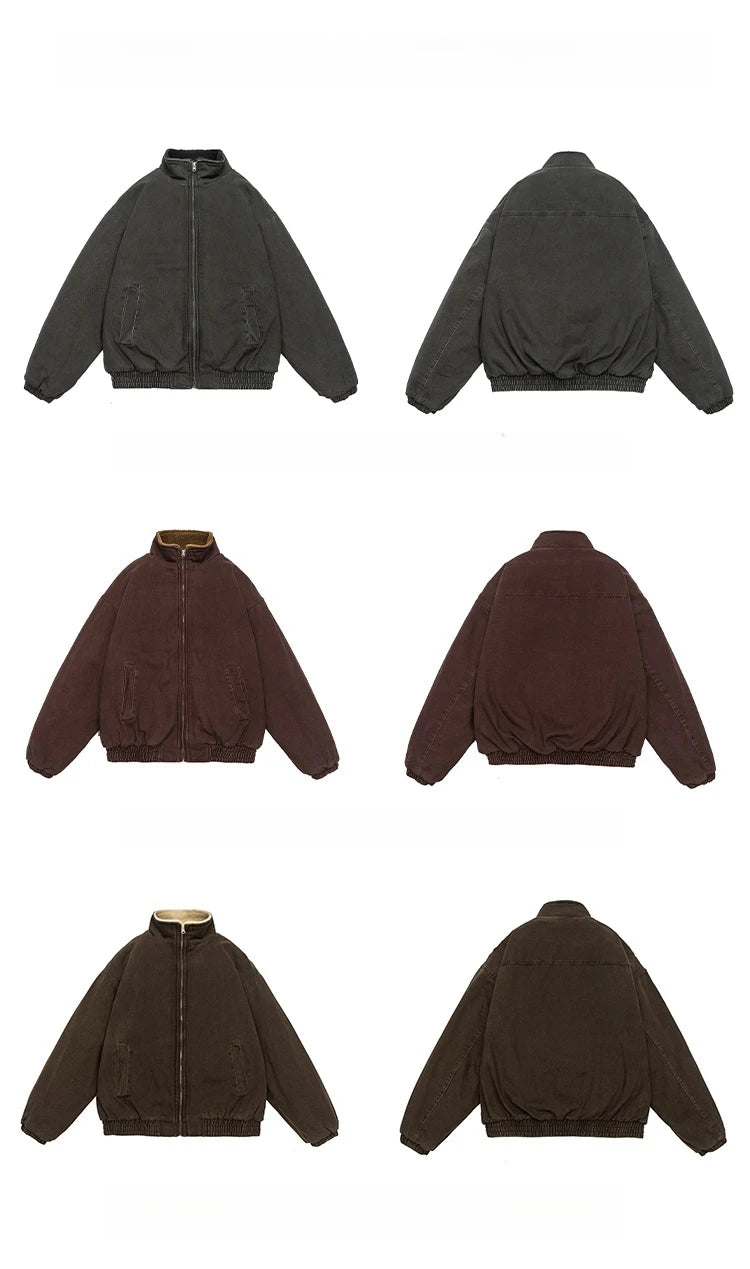 Vintage Fleece Bomber Jacket