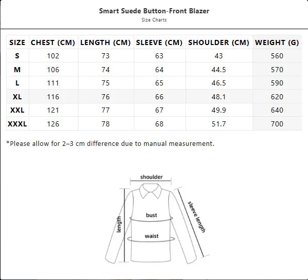 Smart Suede Button-Front Blazer