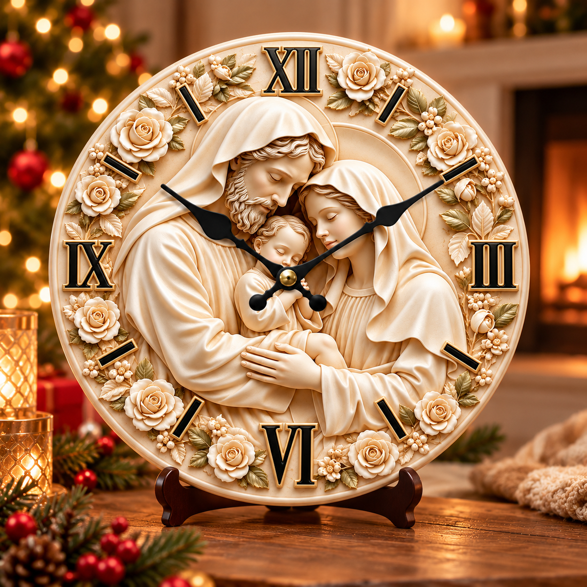 Holy Family Nativity Wall Clock