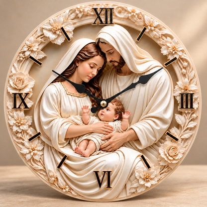 Holy Family Nativity Wall Clock