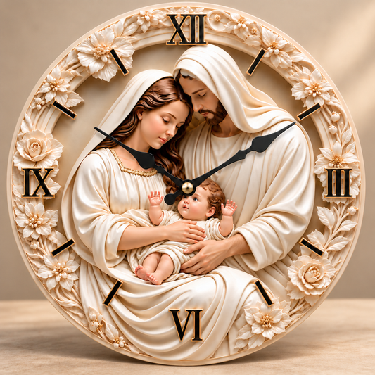 Holy Family Nativity Wall Clock