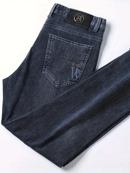 Premium Men's Jeans 2025 Trendy Slim Fit Straight-Leg Denim Pants for Autumn/Winter, Thick Casual Trousers for All Seasons