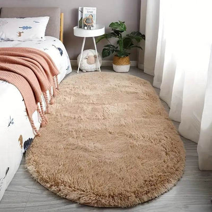 Plush Oval Faux Fur Rug - Montero Milan