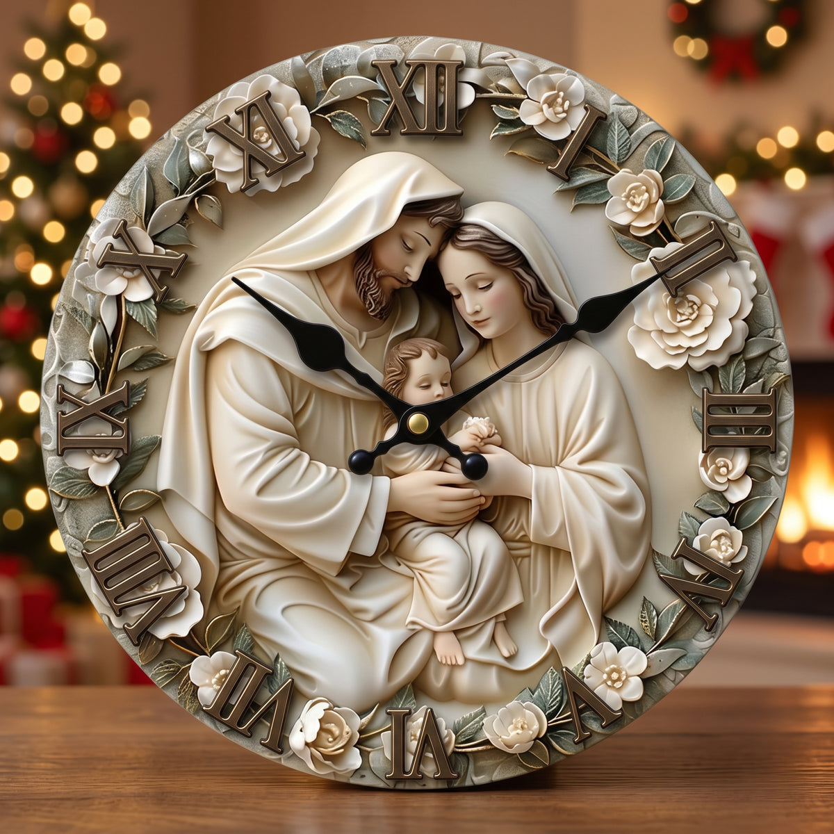 Holy Family Nativity Wall Clock