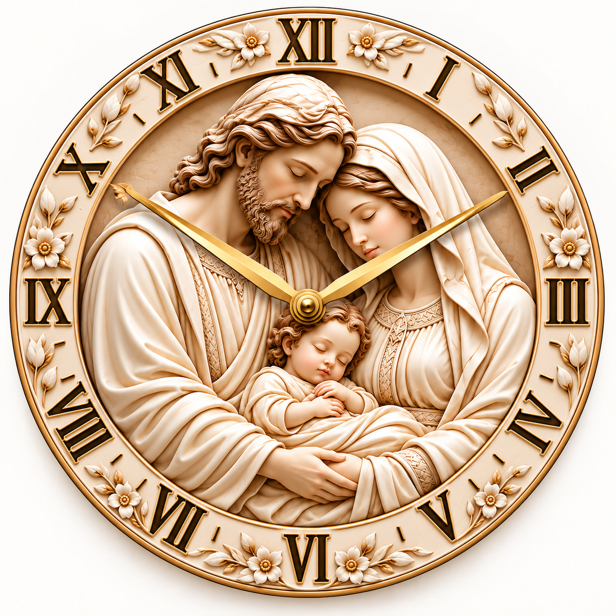 Holy Family Nativity Wall Clock