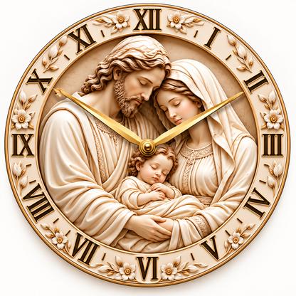 Holy Family Nativity Wall Clock