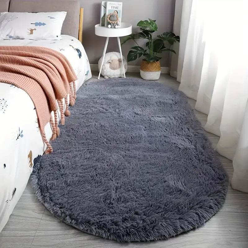 Plush Oval Faux Fur Rug - Montero Milan