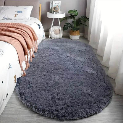 Plush Oval Faux Fur Rug - Montero Milan