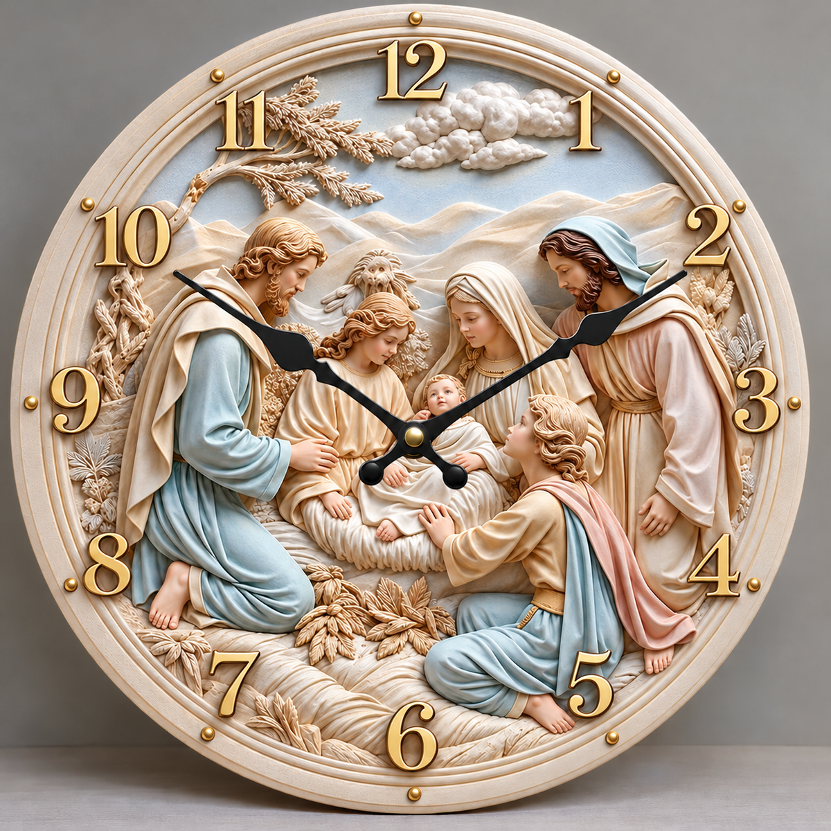 Holy Family Nativity Wall Clock