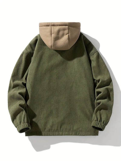 False Two-Piece Hooded Basketball Jacket - Montero Milan