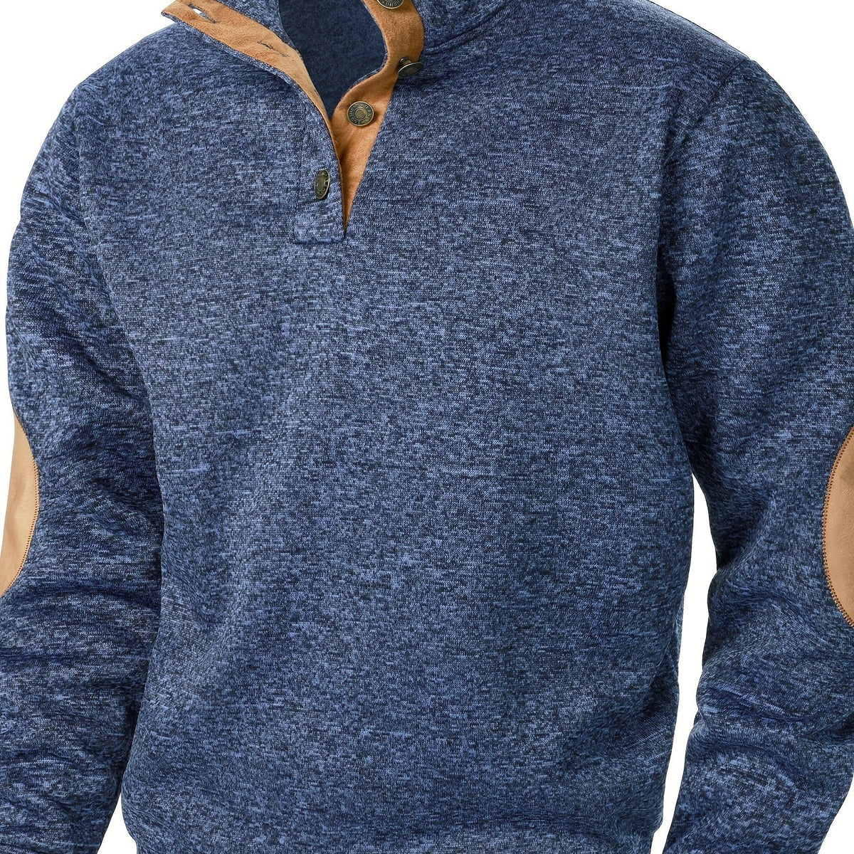 Autumn and winter Men's stand-collar long-sleeve casual sweatshirt top - Navy Color / NZ 36