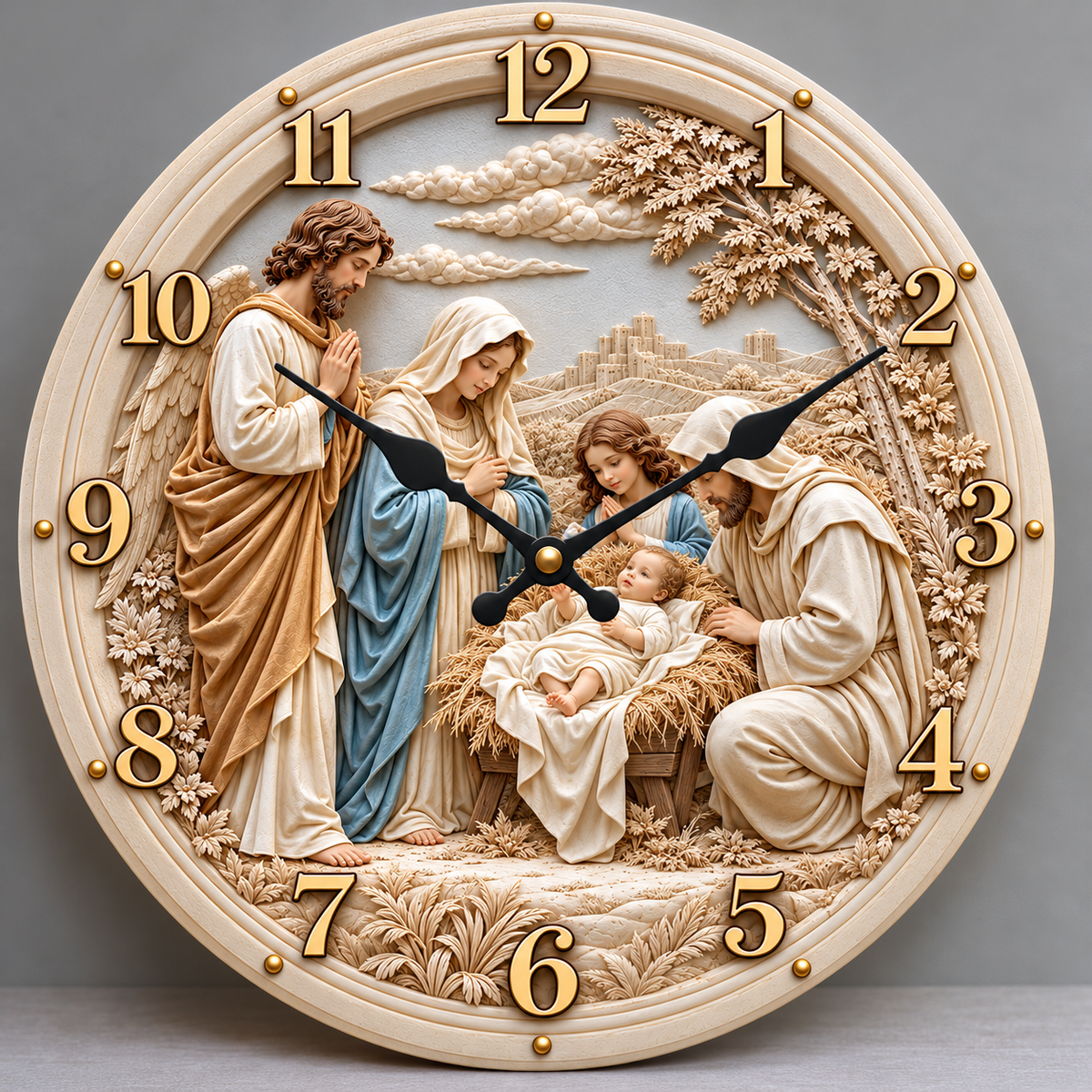 Holy Family Nativity Wall Clock