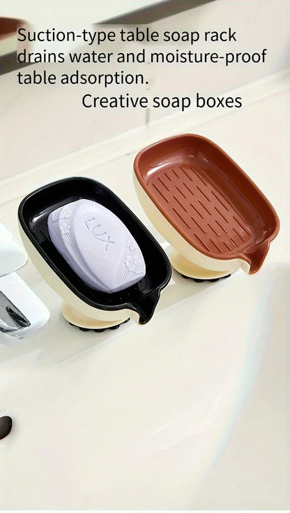 Montero Milan Drain soap dish, soap holder, bathroom drain soap rack, household suction cup soap box without drilling, scented soap holder, scented soap tray, bathroom soap container and storage
