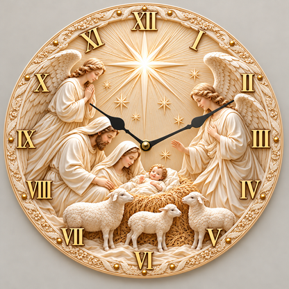 Holy Family Nativity Wall Clock