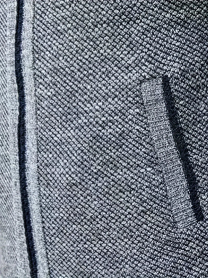 Men'S Thick Fleece Zip-Up Cardigan - Casual Long Sleeve Knit Sweater with Stand Collar, Solid Color, Regular Fit for Fall/Winter, Comfortable Layering Piece, Winter Cardigan, Autumn Outerwear, Modern Casualwear, Durable Fabri