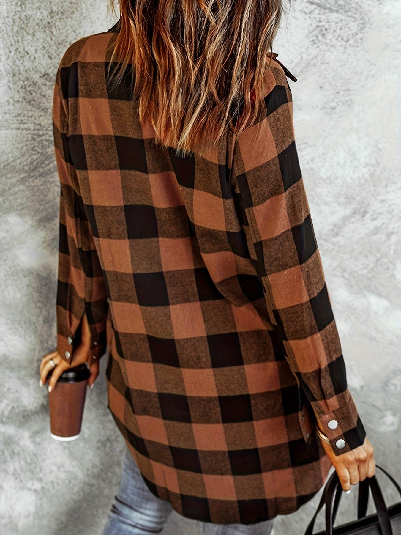 Relaxed Fit Plaid Shacket - Montero Milan