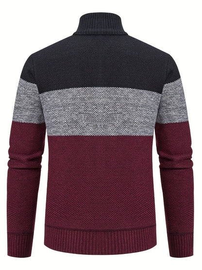 Men'S Knitted Cardigan with a Stand-Up Collar, a Casual And Stylish Outerwear.