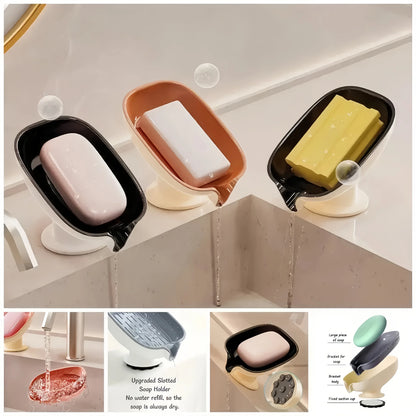 Montero Milan Drain soap dish, soap holder, bathroom drain soap rack, household suction cup soap box without drilling, scented soap holder, scented soap tray, bathroom soap container and storage