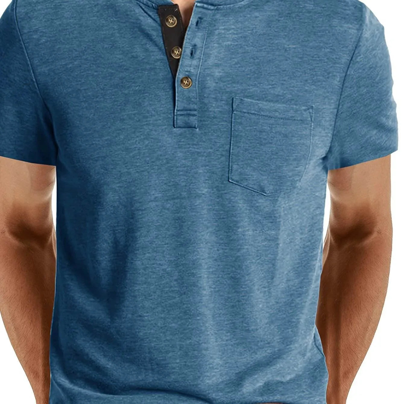 Men's Classic Cotton Blend Henley Tee - Montero Milan