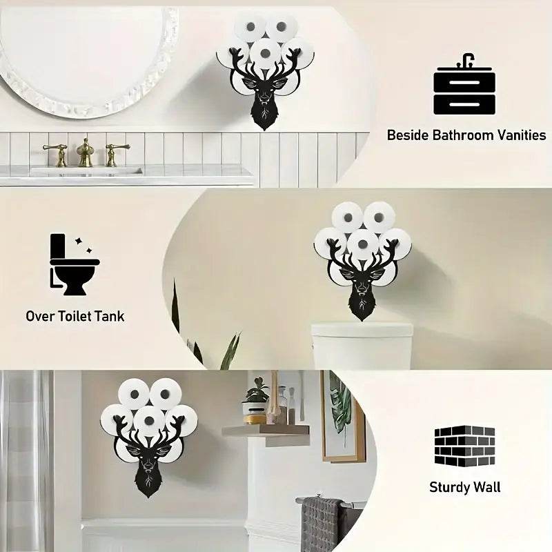 Deer Head Toilet Paper Holder Rack - Montero Milan