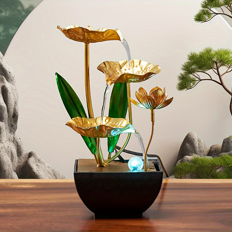 Gold Lotus Indoor Fountain Humidifier
