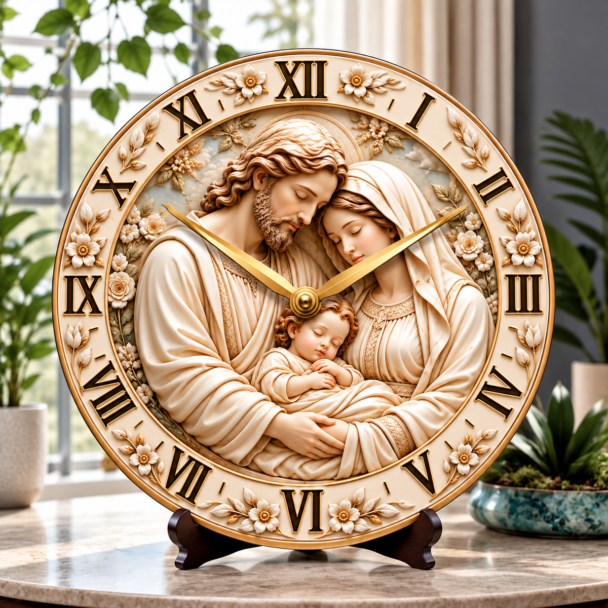 Holy Family Nativity Wall Clock