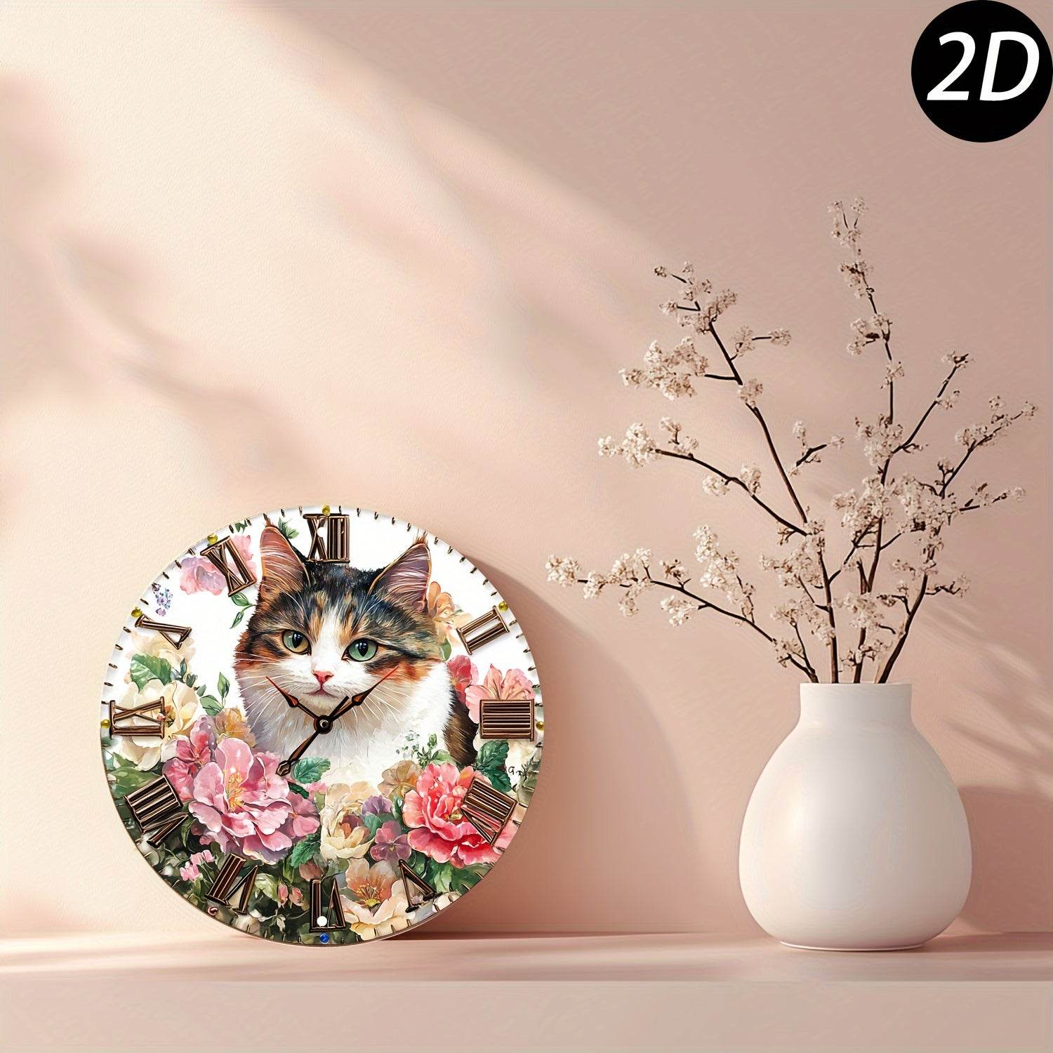 WhimsyCat™ Floral Wall Clock - Montero Milan