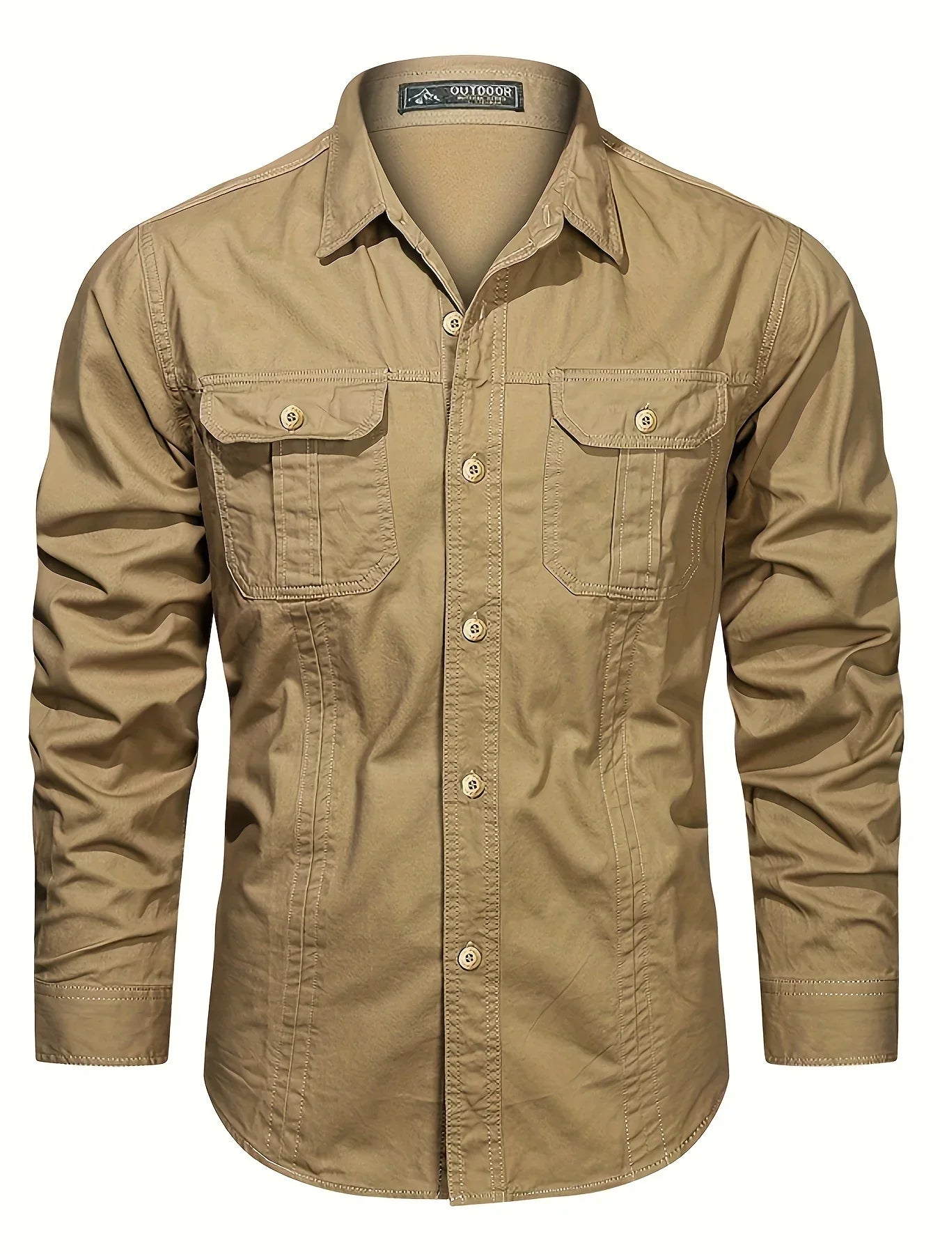 Men's Heavyweight Long Sleeve Shirt - Button-Up Formal & informal Shirt in, Classic Collar, Chest Pocket - Machine Washable Work, Outdoor, Everyday Shirt for Men - Spring/Fall Essential, Outdoor Casual Wear, Nonstretch Fabric