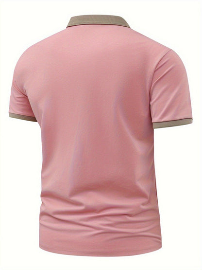 R.M.Williams Men'S Casual Summer Shirt - Beige with Green Collar & Cuffs, Button-Up Collar, Short Sleeve, Regular Fit for Gym, Outdoor Activities & Casual Attire, Gym Apparel, Classic Collar Design, Comfortable Fit