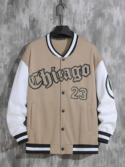Spring And Autumn Street Men's Fashion Trend Loose Casual Baseball Uniform Jacket, Suitable For Outdoor And Dating
