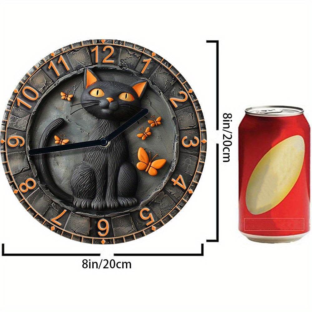 Black Cat Silent Wall Clock DIY Kit - Montero Milan