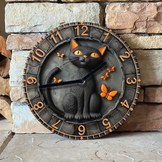 Black Cat Silent Wall Clock DIY Kit - Montero Milan