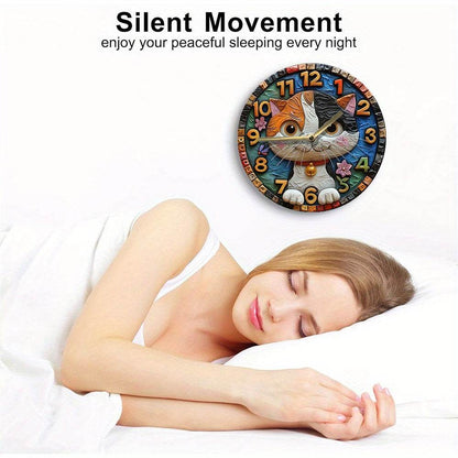 Silent Aluminum Cat Clock Ideal Winter Decor Gift - Montero Milan