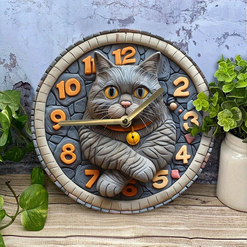 Silent British Shorthair Cat Wall Clock - Montero Milan