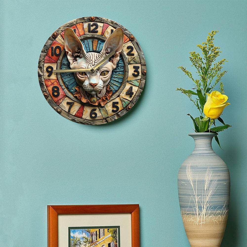 Sphynx Cat Silent Wall Clock - Montero Milan