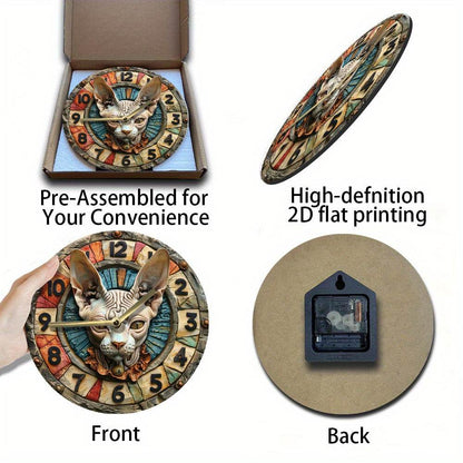 Sphynx Cat Silent Wall Clock - Montero Milan