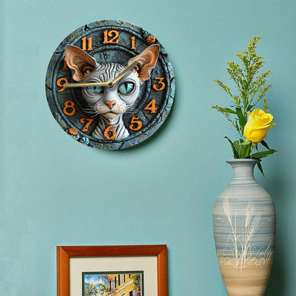 Sphynx Cat Quartz Wall Clock Ideal Halloween Decor - Montero Milan