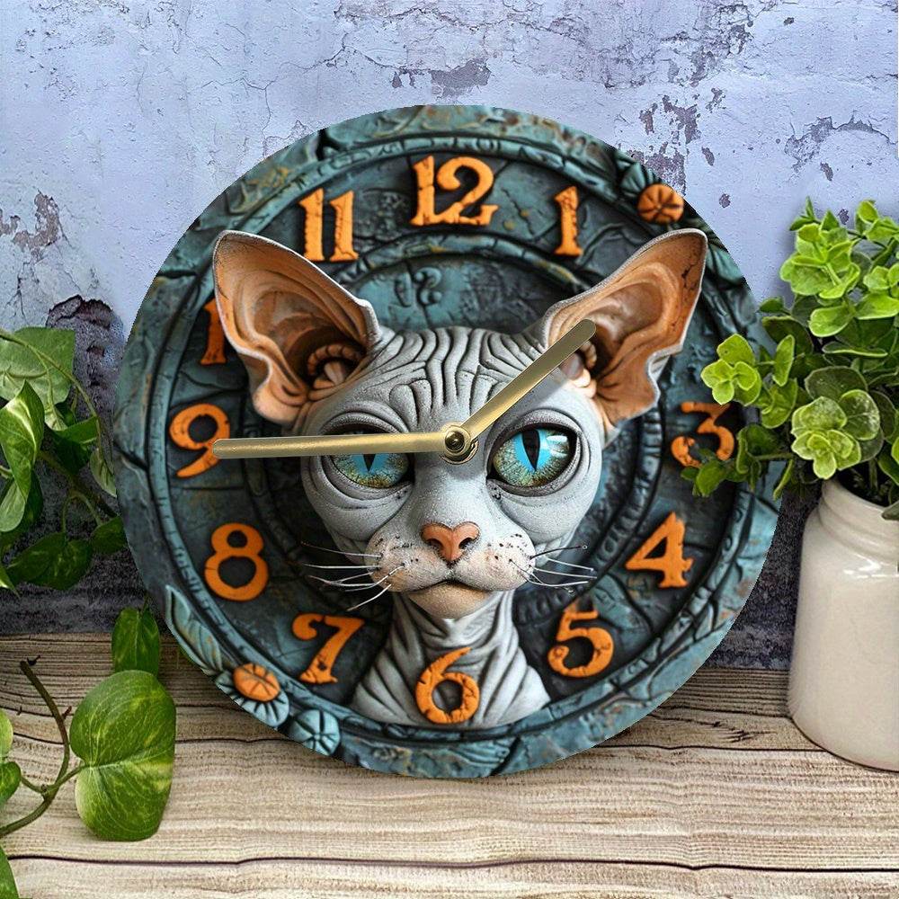 Sphynx Cat Quartz Wall Clock Ideal Halloween Decor - Montero Milan
