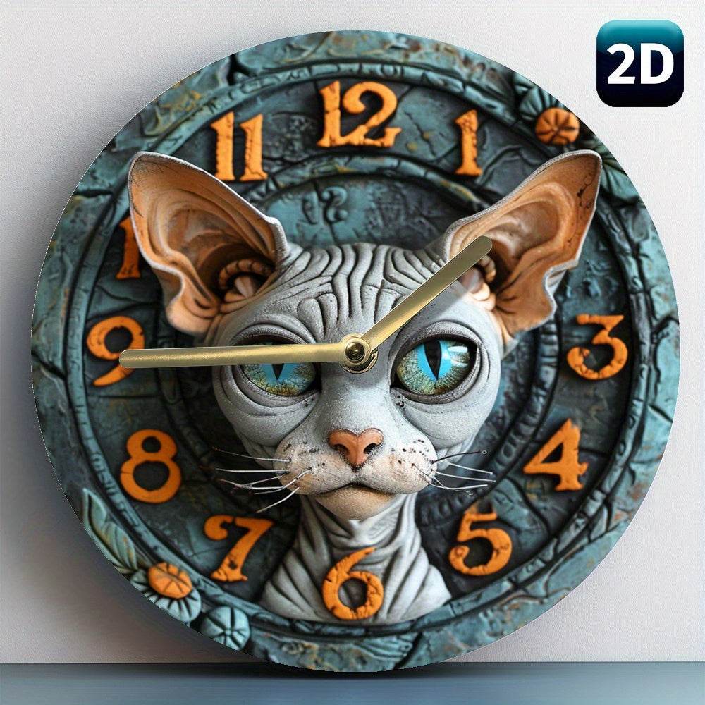 Sphynx Cat Quartz Wall Clock Ideal Halloween Decor - Montero Milan