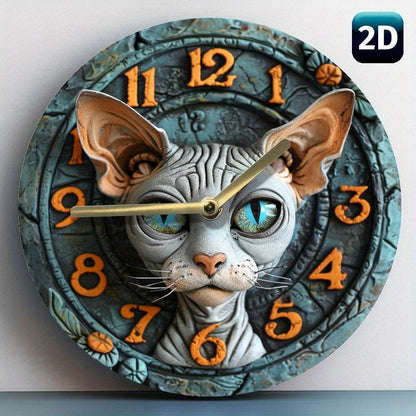 Sphynx Cat Quartz Wall Clock Ideal Halloween Decor - Montero Milan