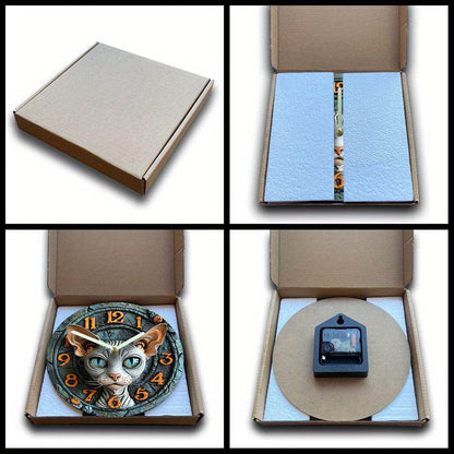 Sphynx Cat Quartz Wall Clock Ideal Halloween Decor - Montero Milan