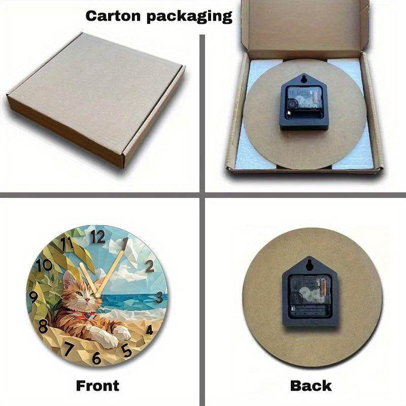 Geometric Cat Silent Wall Clock - Montero Milan