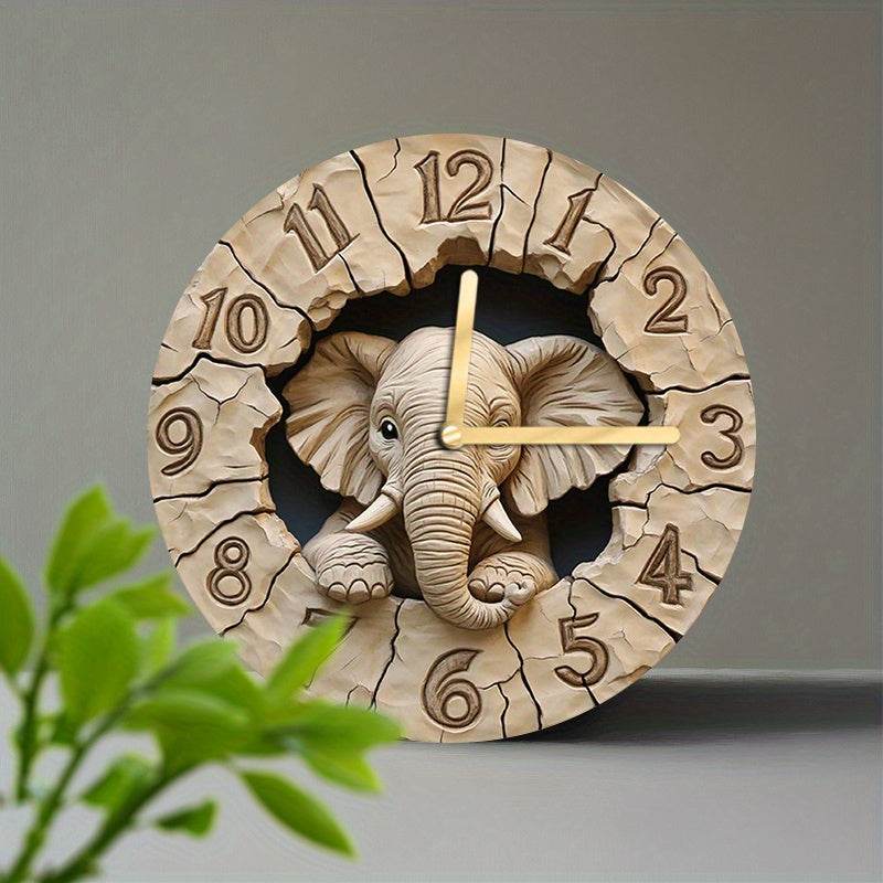 Creative Elephant Wall Clock Silent Stylish Decor Gift - Montero Milan